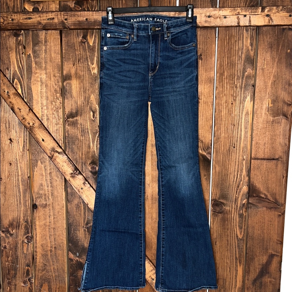 American Eagle Outfitters Women's Dark Indigo Flare Jeans